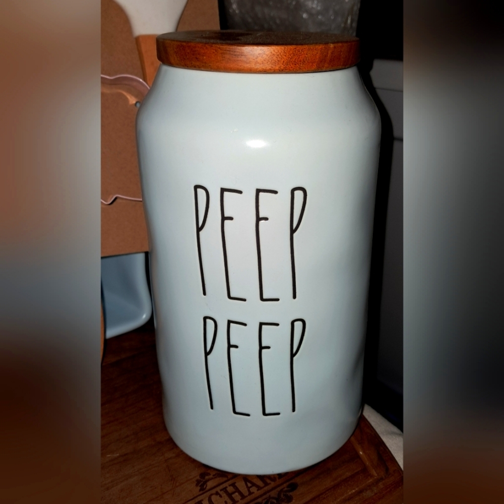 New! Rae Dunn PEEP PEEP cellar canister